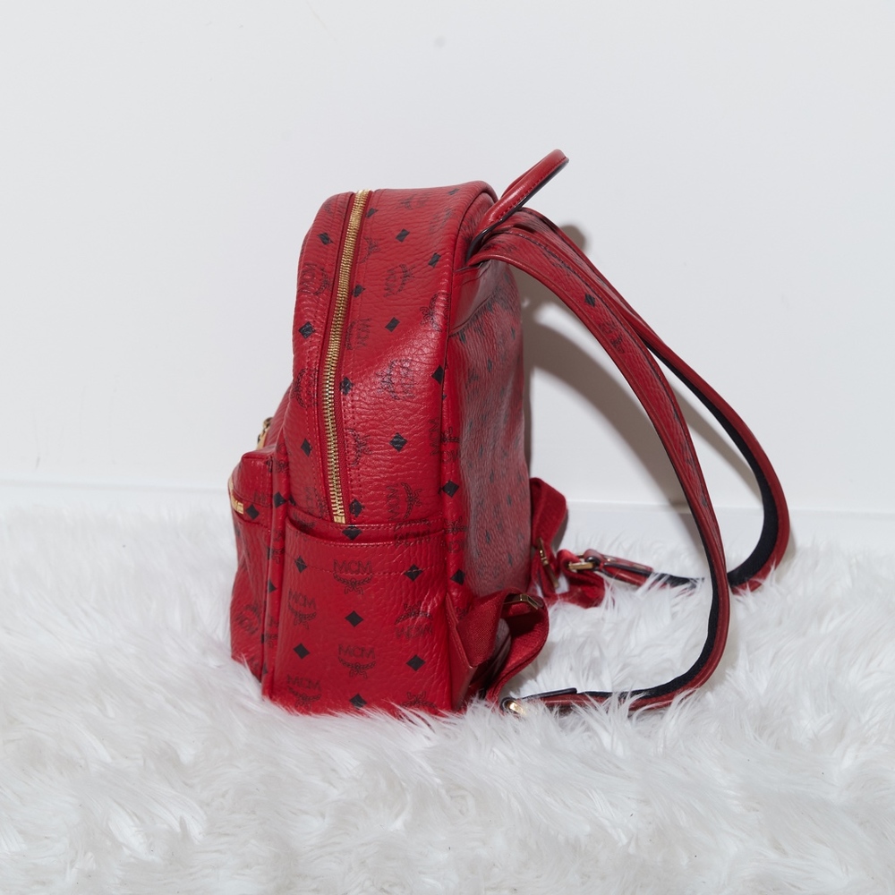 Authentic Mcm Red Logo Backpack - image 2
